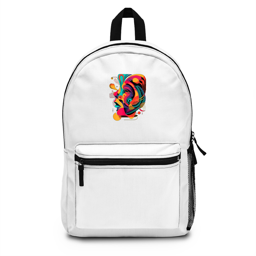Colorful And Abstract Face Design Modern Art, Geometric Backpack