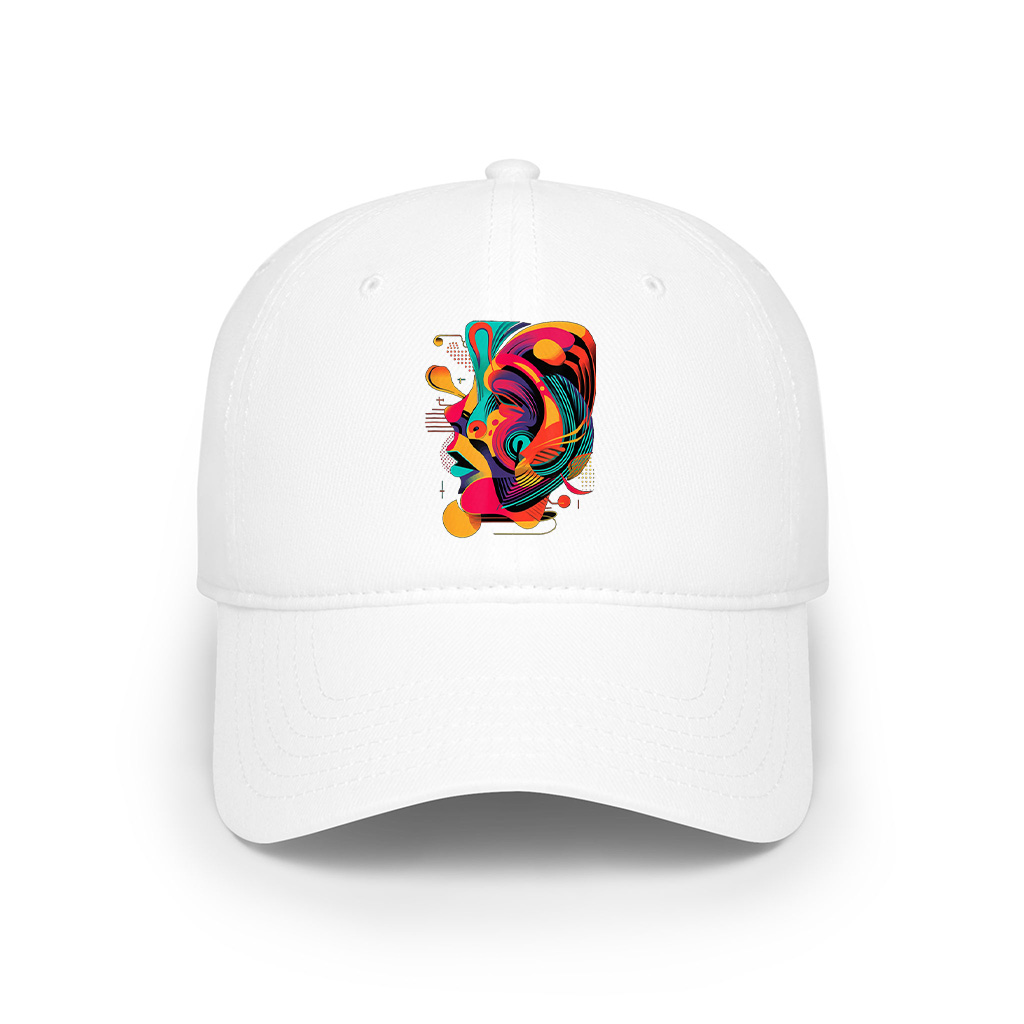 Colorful And Abstract Face Design Modern Art, Geometric Cap