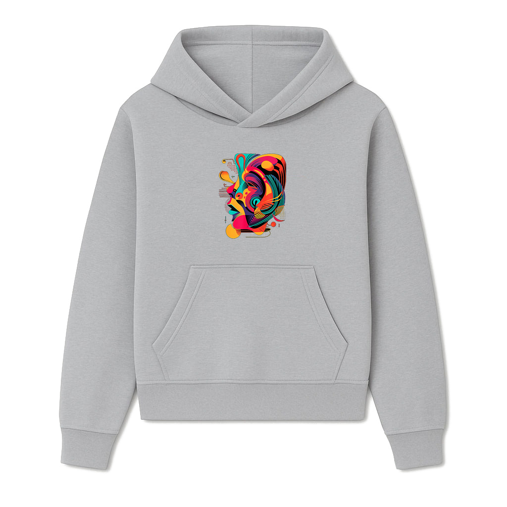 Colorful And Abstract Face Design Modern Art, Geometric Hoodie - Image 4