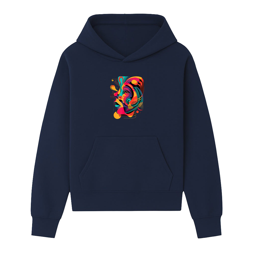 Colorful And Abstract Face Design Modern Art, Geometric Hoodie - Image 5