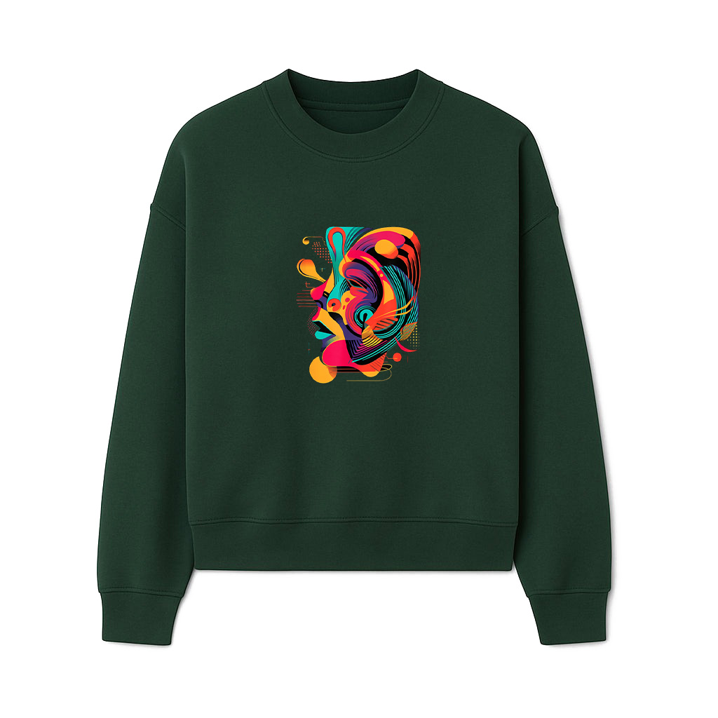 Colorful And Abstract Face Design Modern Art, Geometric Sweatshirts - Image 3