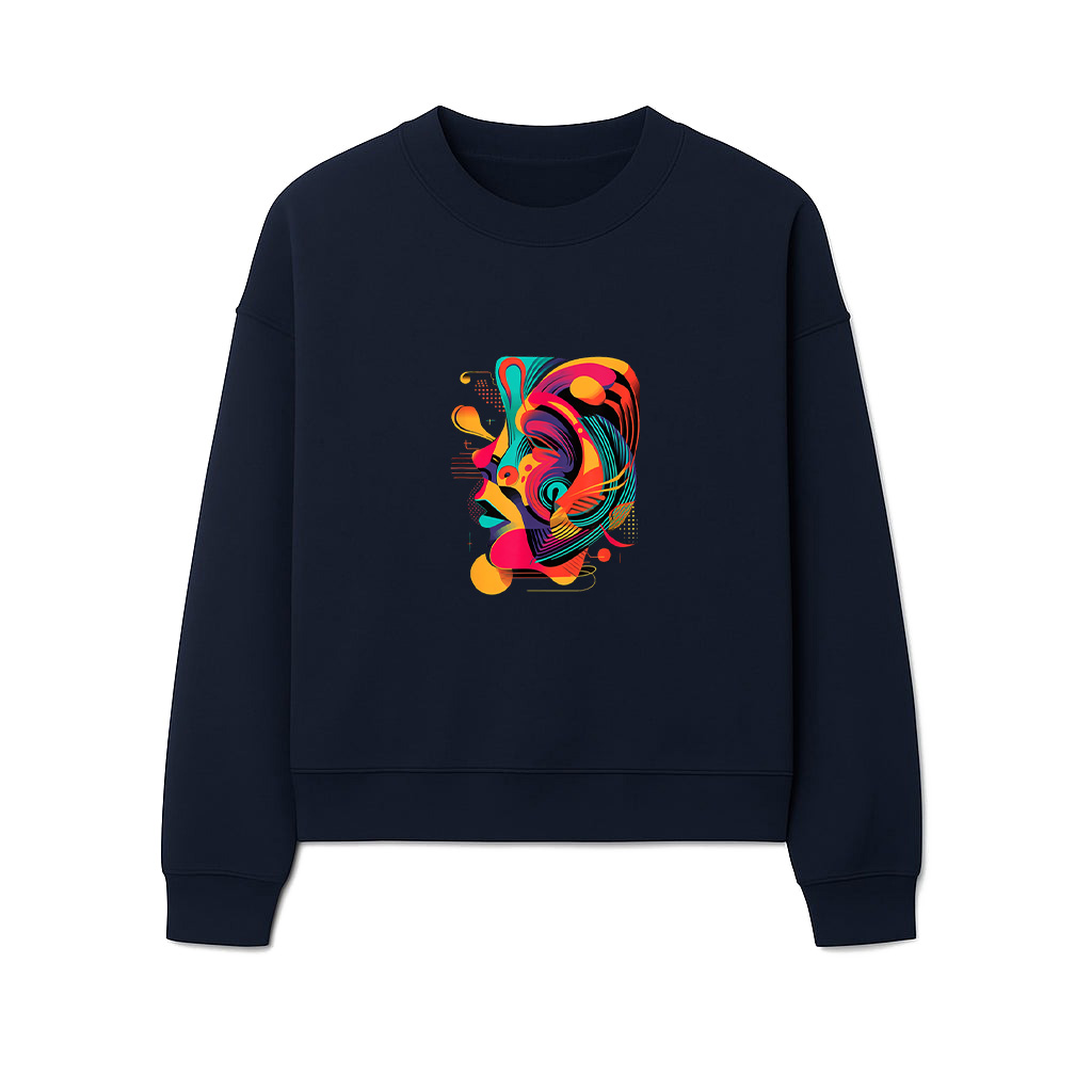 Colorful And Abstract Face Design Modern Art, Geometric Sweatshirts - Image 5