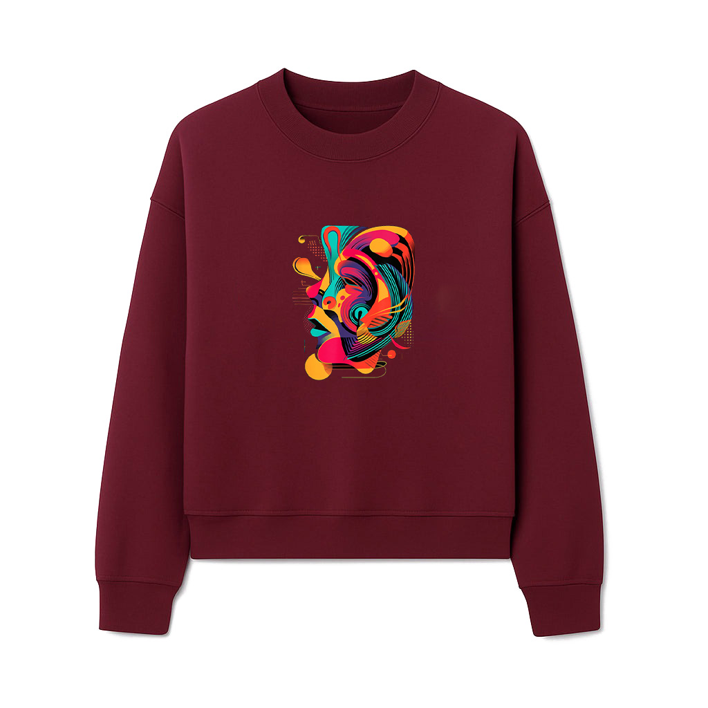 Colorful And Abstract Face Design Modern Art, Geometric Sweatshirts - Image 6