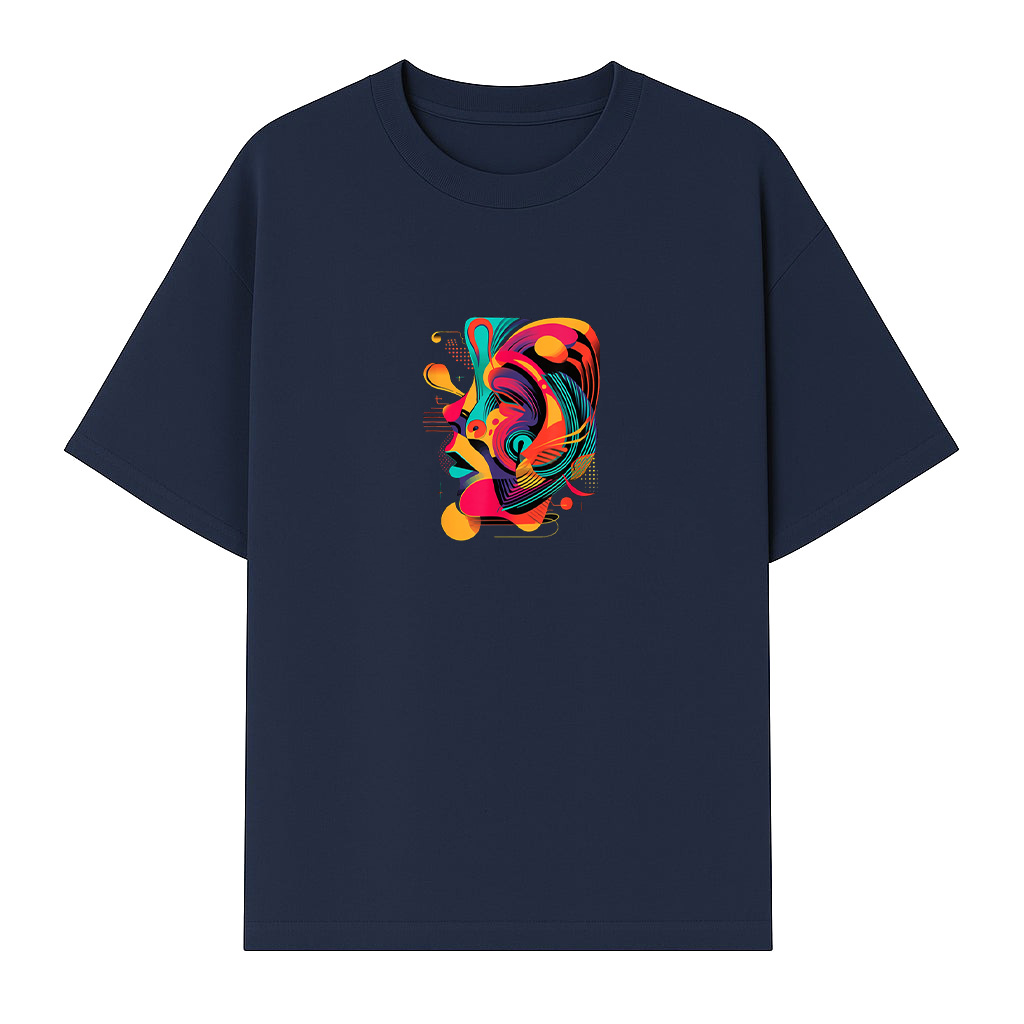 Colorful And Abstract Face Design Modern Art, Geometric T-Shirt - Image 5