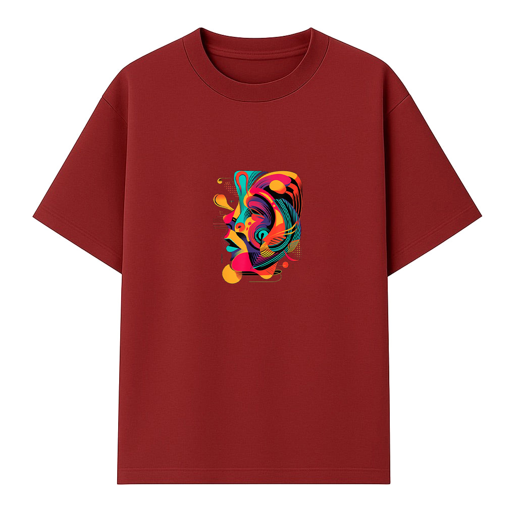 Colorful And Abstract Face Design Modern Art, Geometric T-Shirt - Image 6