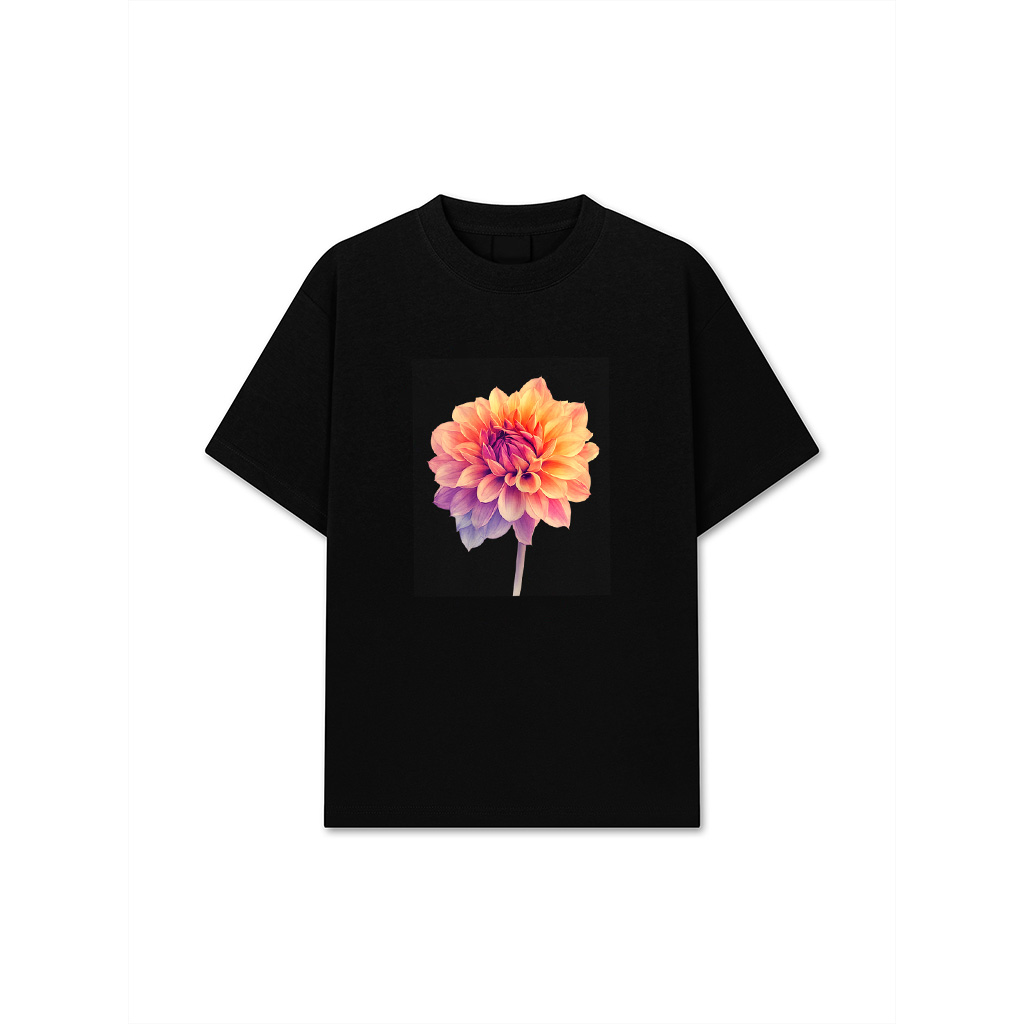 Colorful Dahlia Flower Illustration T-Shirt