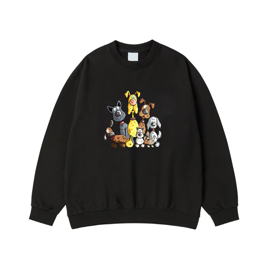 Colorful Dog Team I Dog Cartoon Dog Mom Dad Dog Lover Sweatshirt