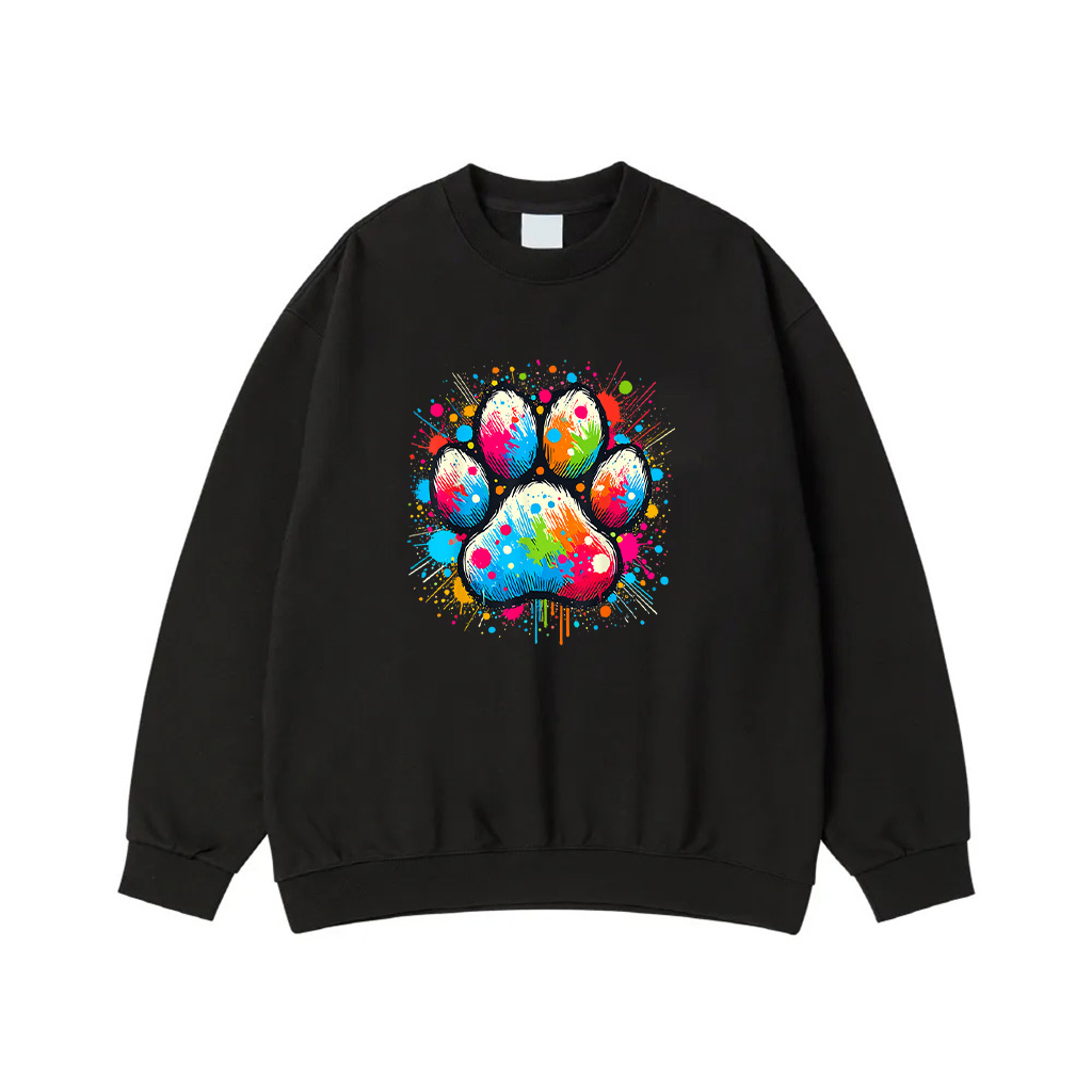 Colorful Paw Dog Sweatshirt
