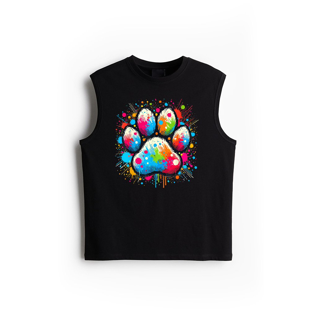 Colorful Paw Dog Tank Top