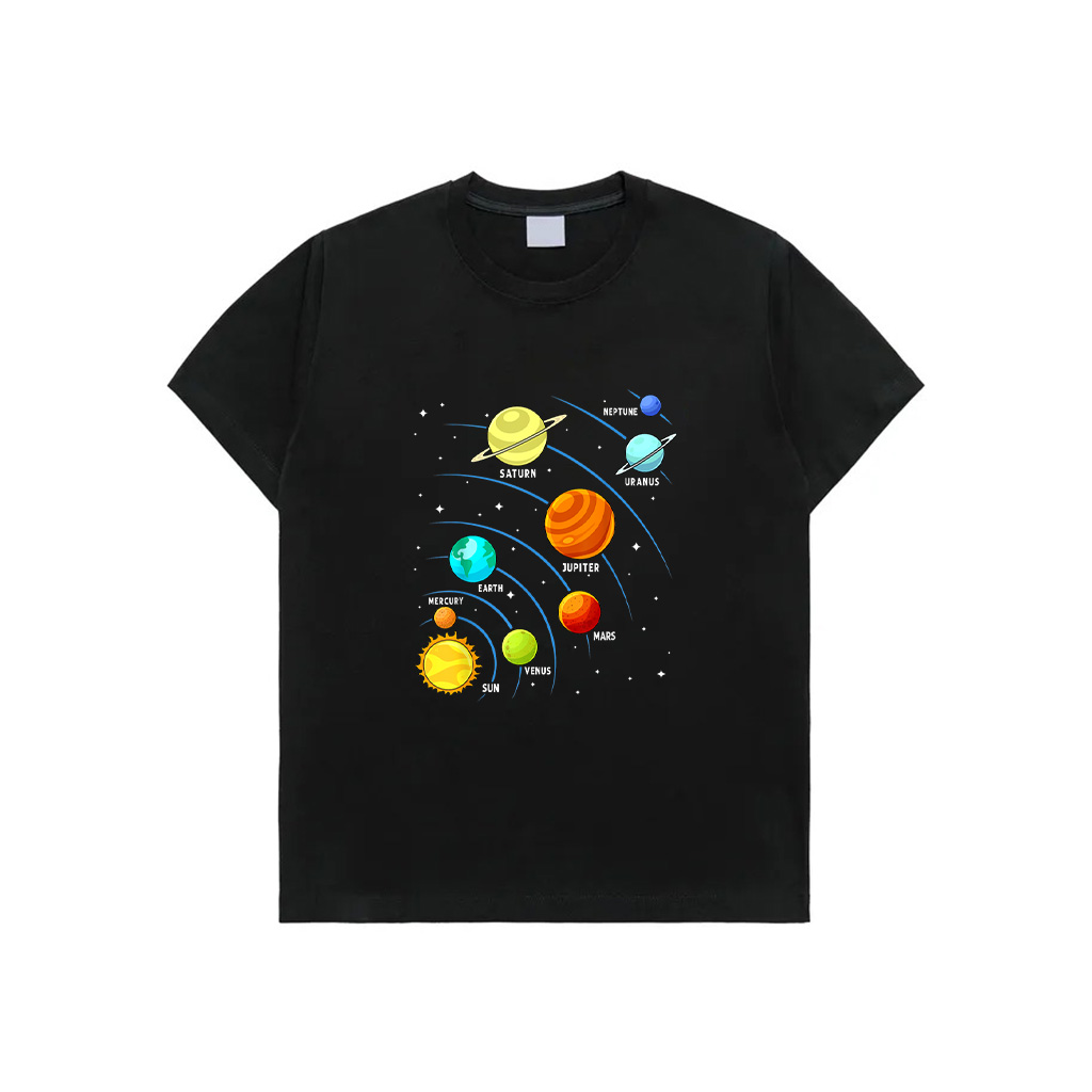 Colorful Planets Solar Systems Space Science T-Shirt