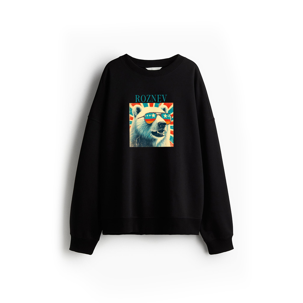 Cool Polar Bear Wearing Sunglasses, Vintage Retro Polar Bear Sweatshirt 