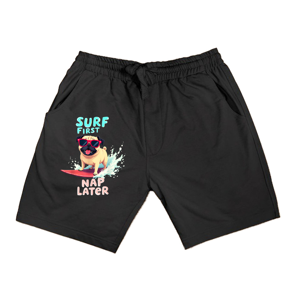 Cool Pug Surfing Dog Shorts