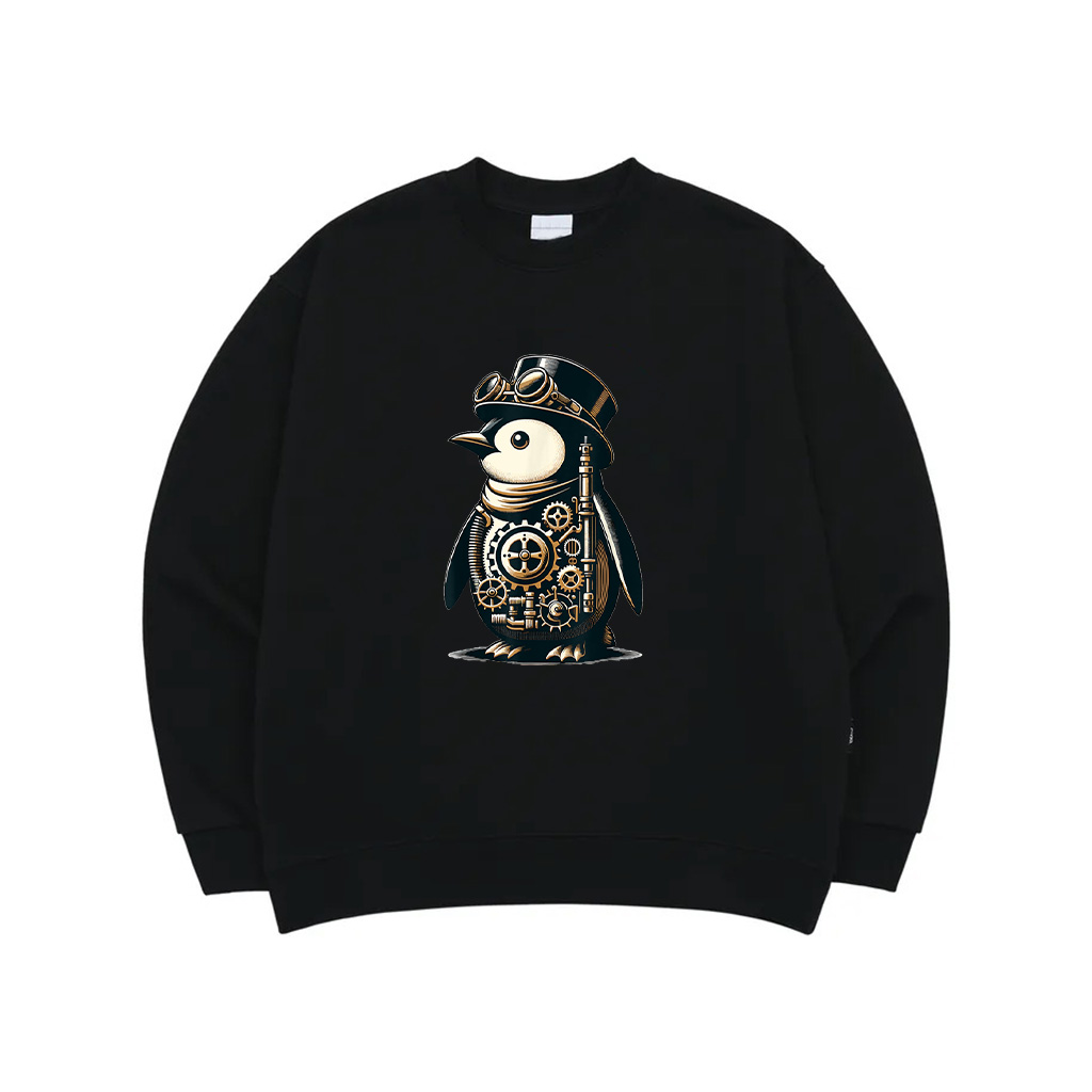 Cool Steampunk Aesthetic Penguin Lover Vintage Penguin Sweatshirt