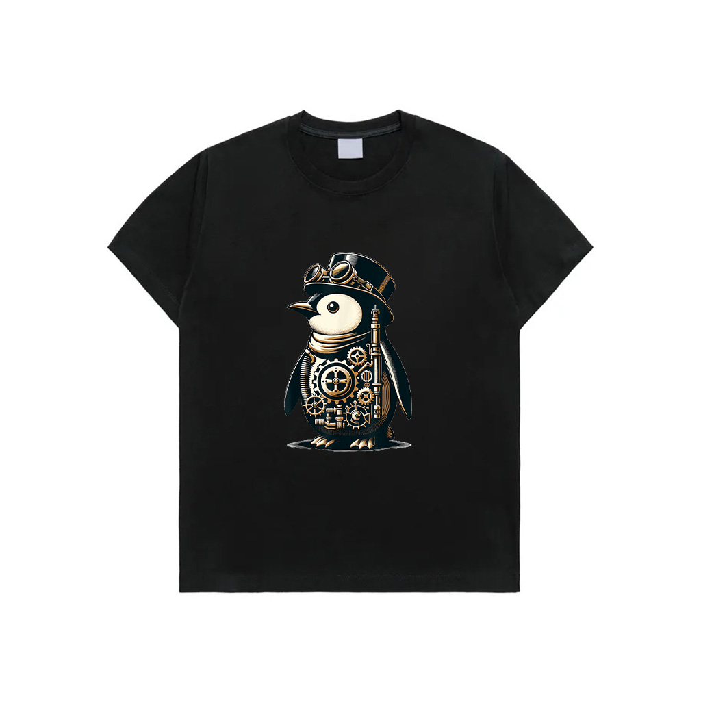 Cool Steampunk Aesthetic Penguin Lover Vintage Penguin T-Shirt