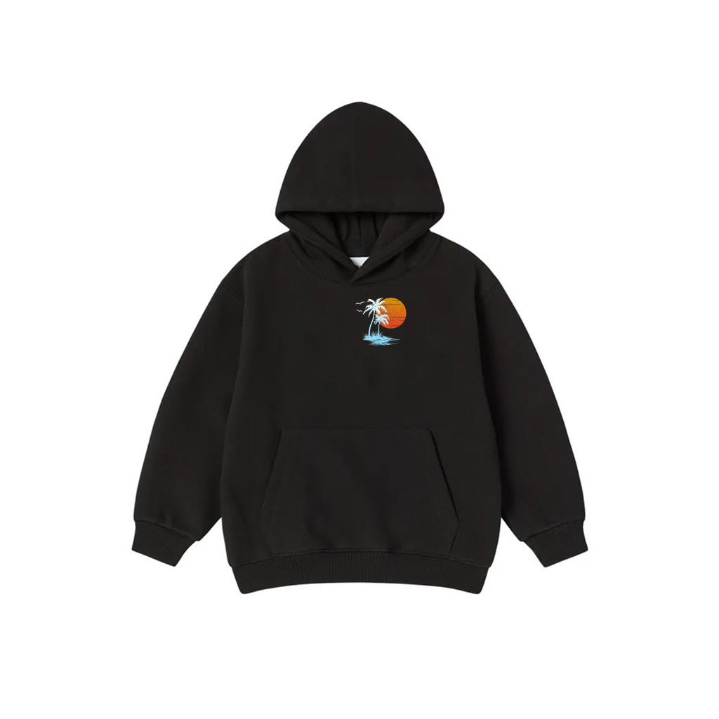 Cool Summer Vacation Men Women Island Sunset Beach Palm Tree Hoodie