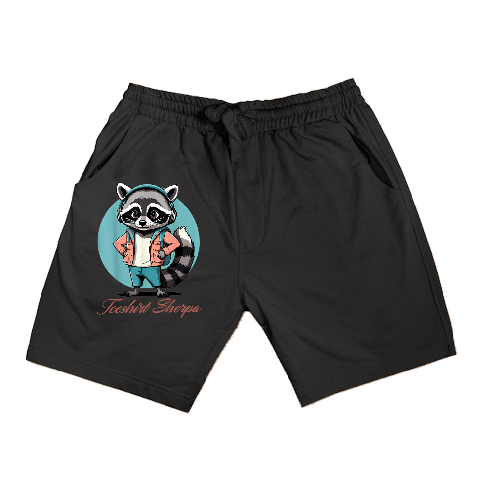 Cool Vintage Cartoon Raccoon With Headphones Shorts