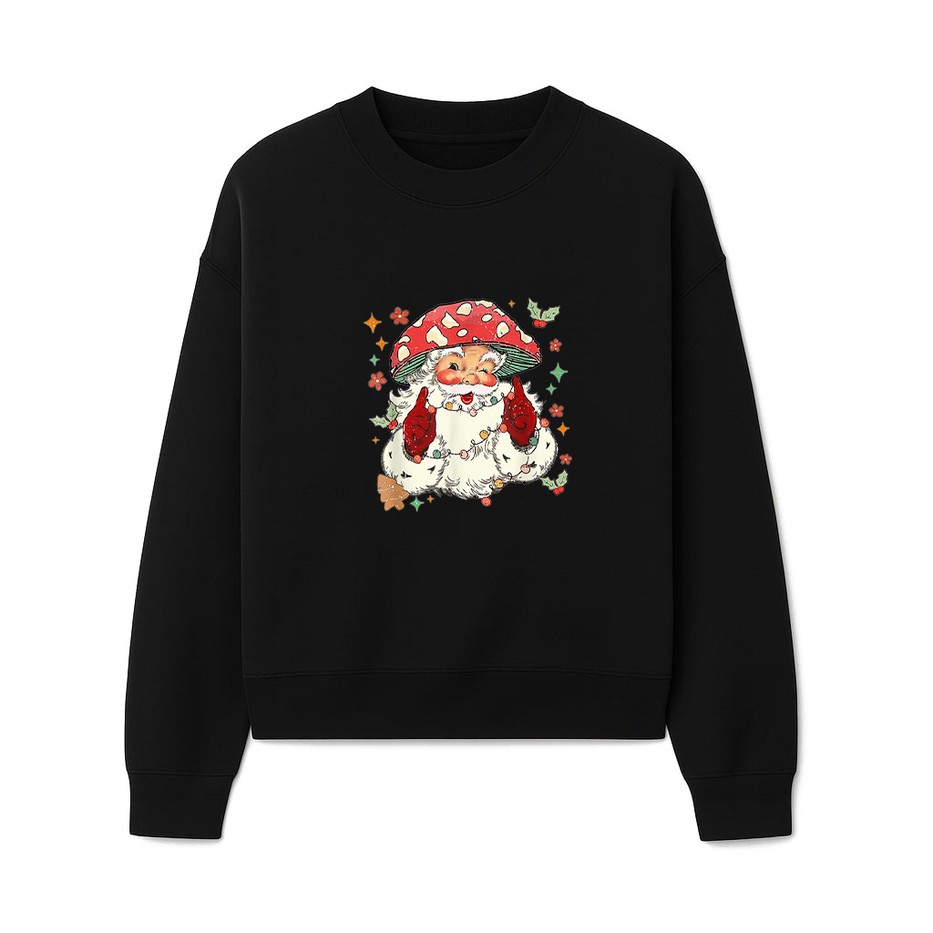Cool Vintage Christmas Mushroom Santa Claus Face Sweatshirts 06-10-2025