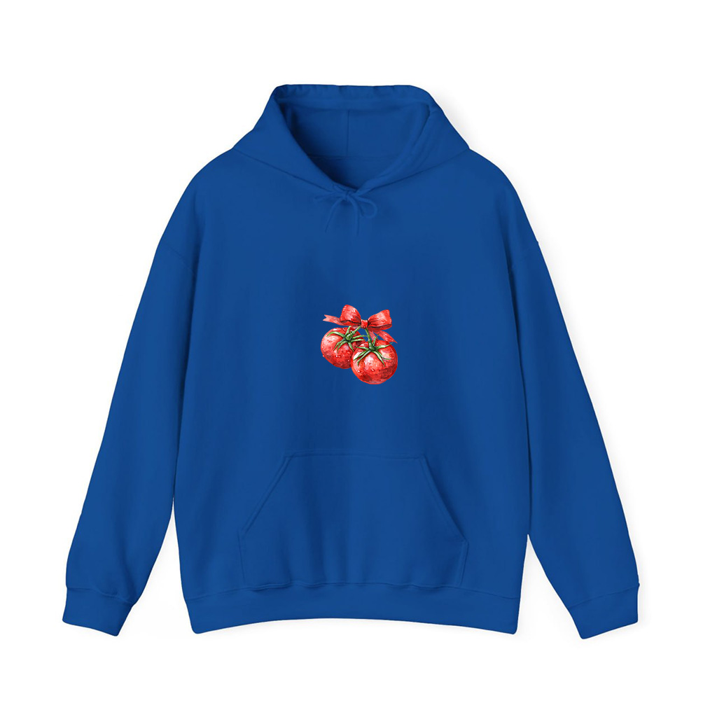 Coquette Bow With Tomato Kawaii Charm Hoodie