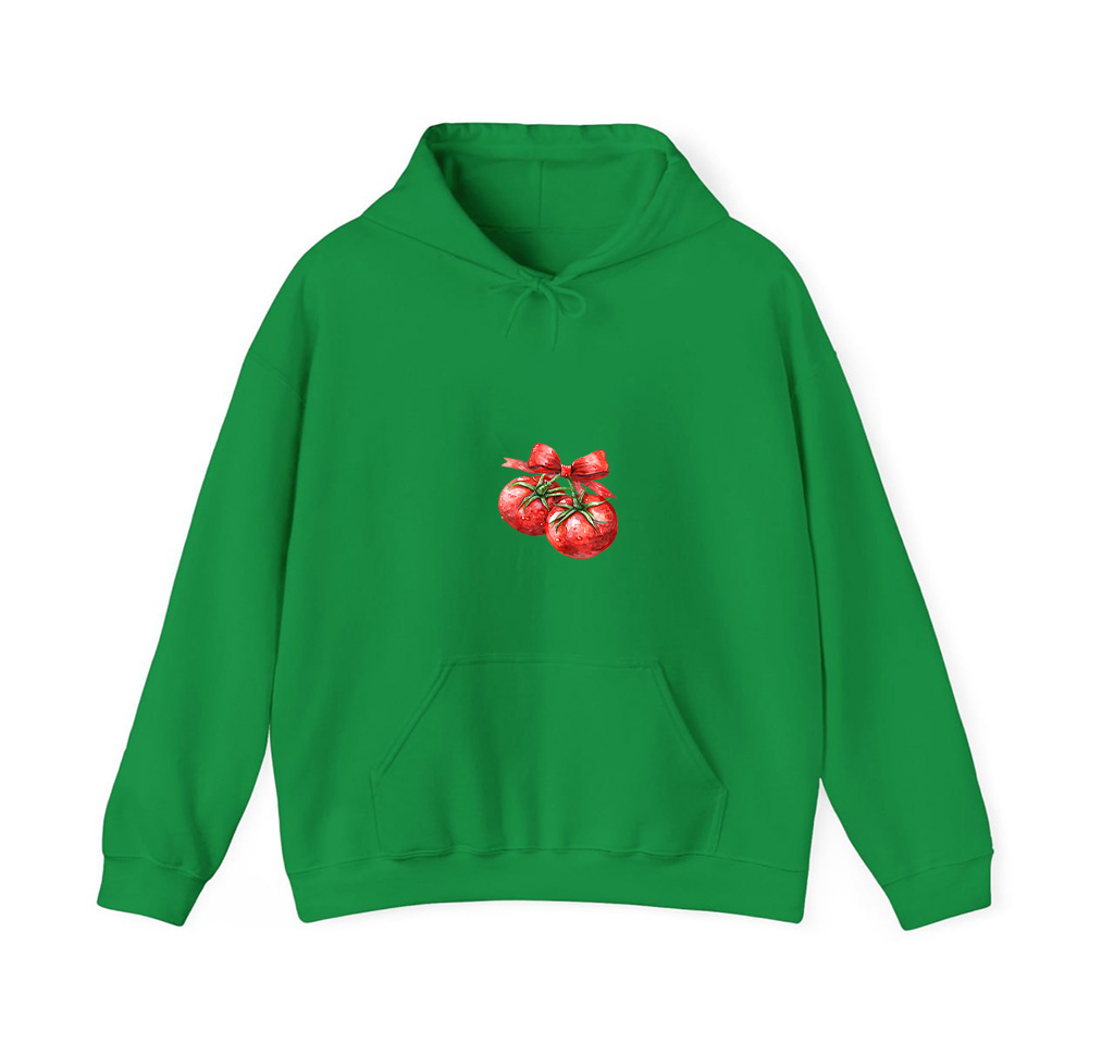 Coquette Bow With Tomato Kawaii Charm Hoodie