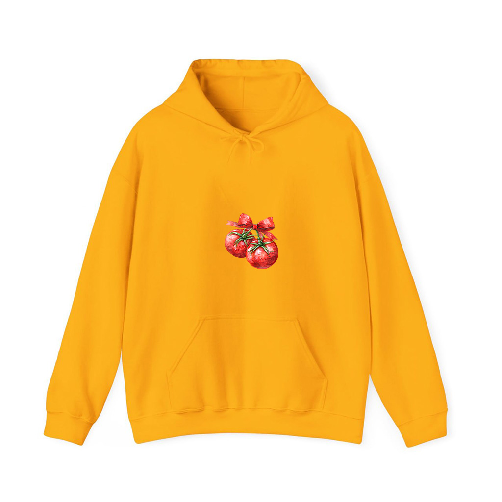 Coquette Bow With Tomato Kawaii Charm Hoodie
