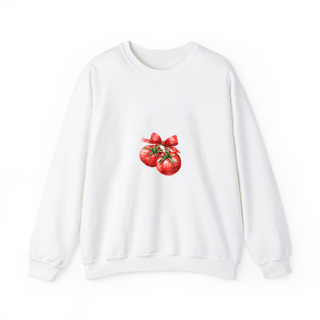 Coquette Bow With Tomato Kawaii Charm Sweatshirts