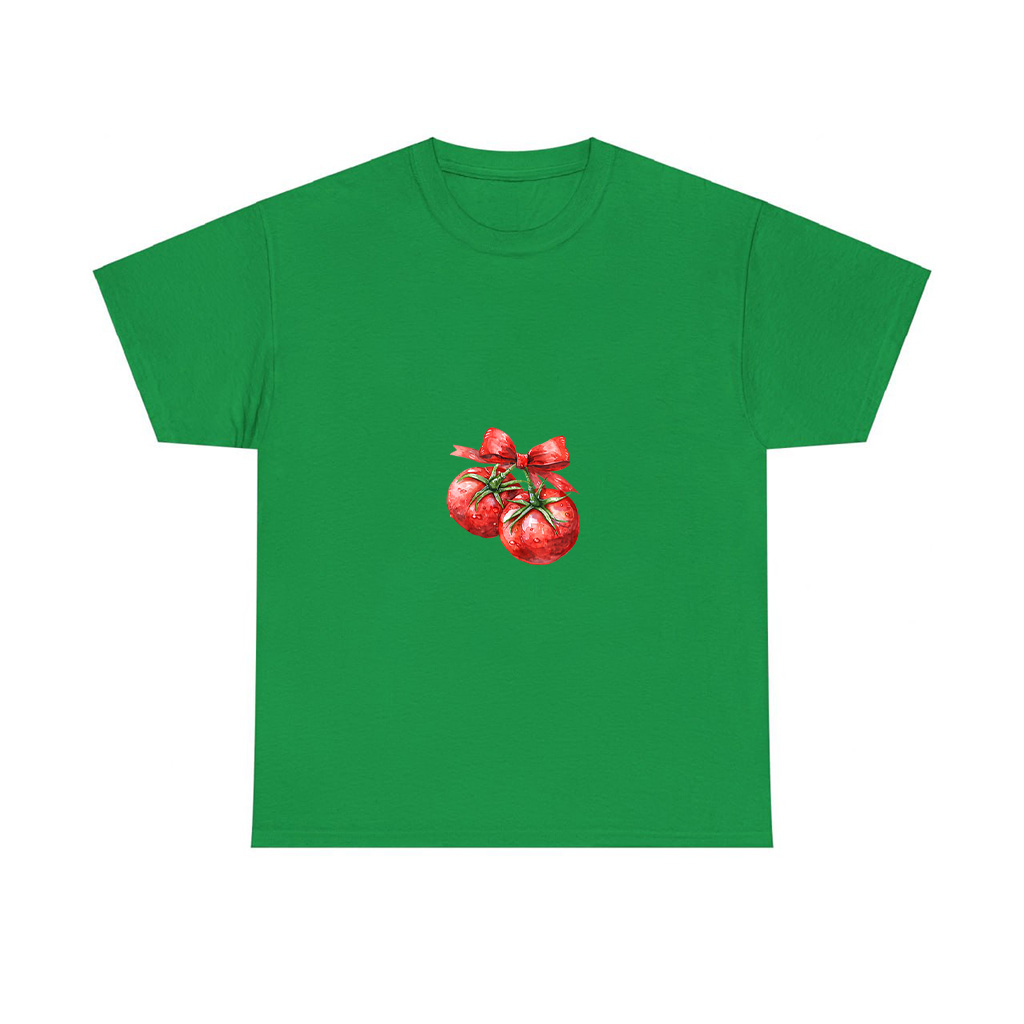 Coquette Bow With Tomato Kawaii Charm T-Shirt