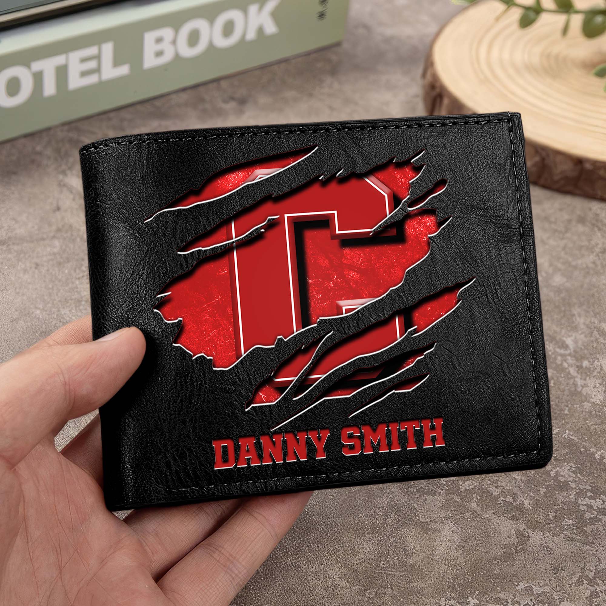 Cornell Big Red Men Wallet Custom Your Name, Football Team Men Wallet For Fans, Gifts For Football Lovers