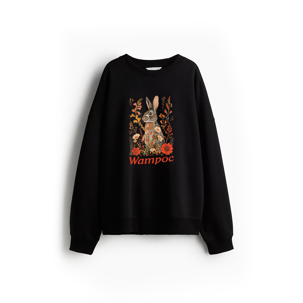 Cottagecore Aesthetic Rabbit Vintage Art Nouveau Floral Sweatshirt