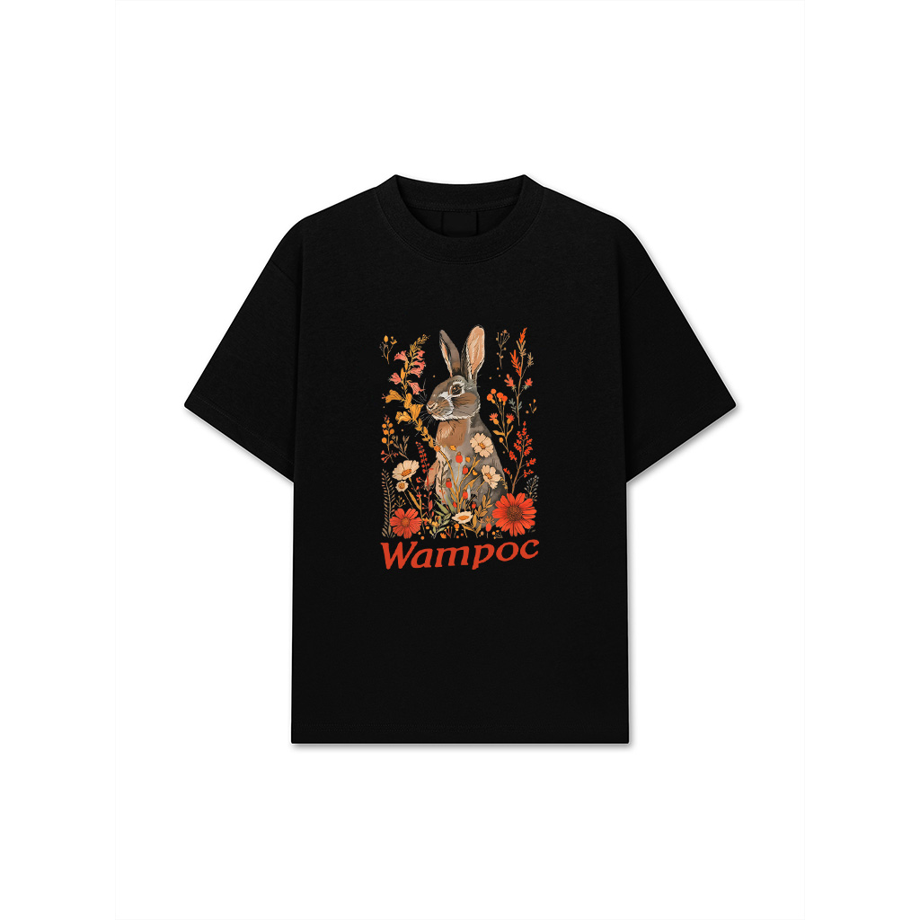 Cottagecore Aesthetic Rabbit Vintage Art Nouveau Floral T-Shirt