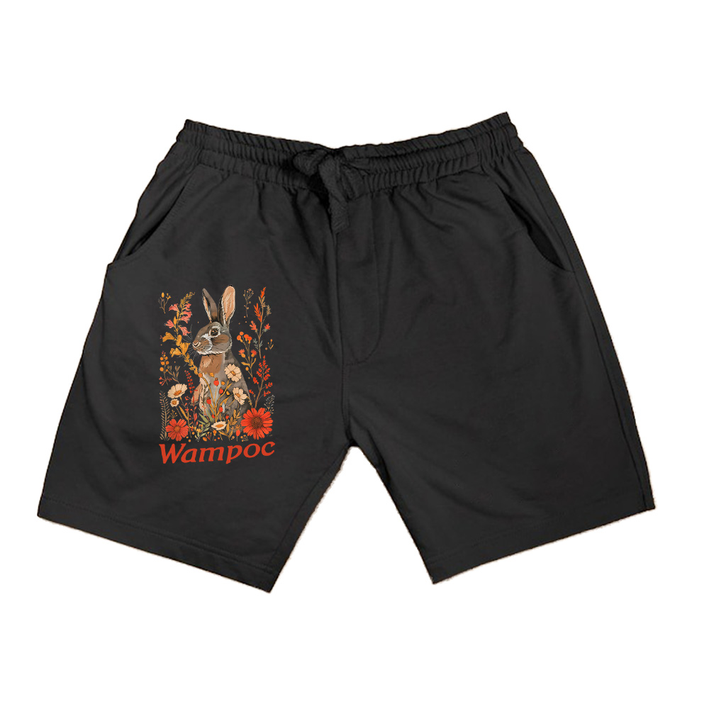 Cottagecore Aesthetic Rabbit Vintage Art Nouveau Floral Shorts