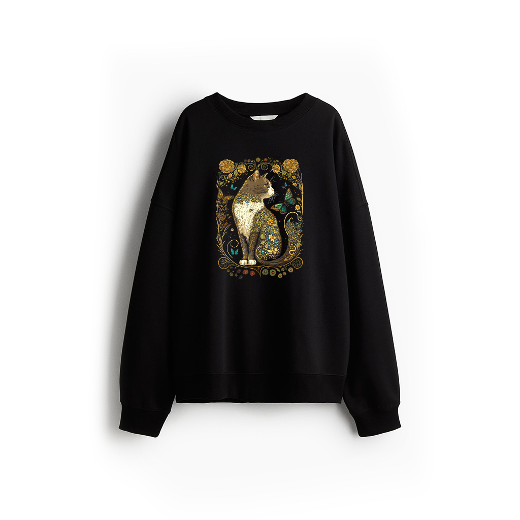 Cottagecore Cat Aesthetics Garden Nature Lover Women Sweatshirt