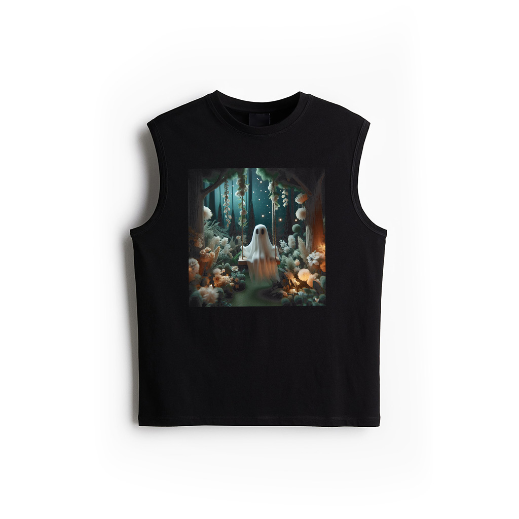 Cottagecore Ghost Swing Floral Aesthetic Halloween Spooky Tank Top