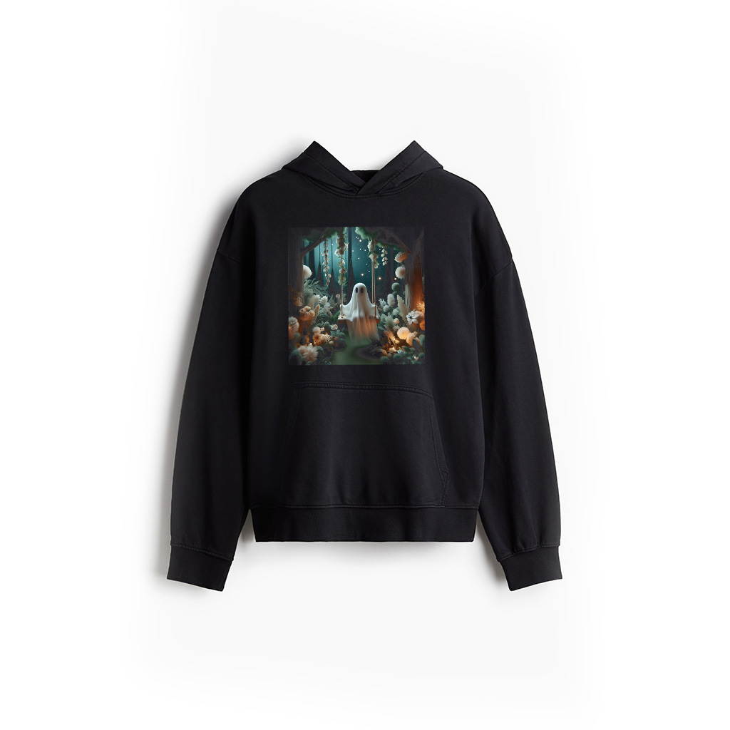 Cottagecore Ghost Swing Floral Aesthetic Halloween Spooky Hoodie
