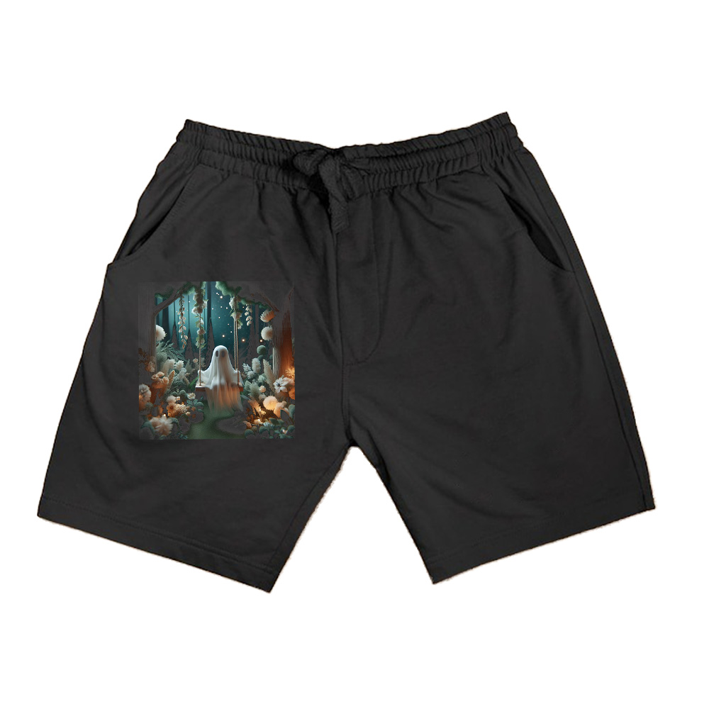 Cottagecore Ghost Swing Floral Aesthetic Halloween Spooky Shorts