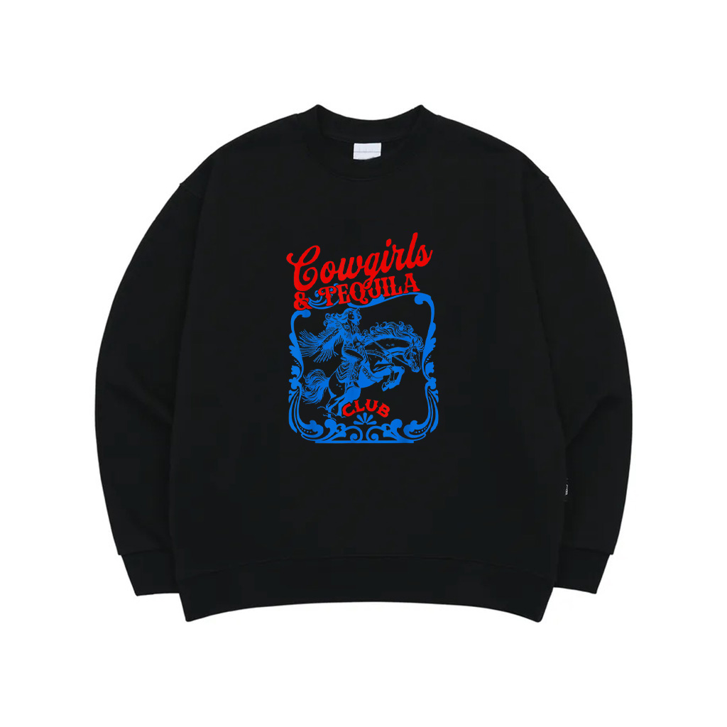 Cowgirls And Tequila Vintage Cocktail Funny Tequila Drinking Sweatshirt
