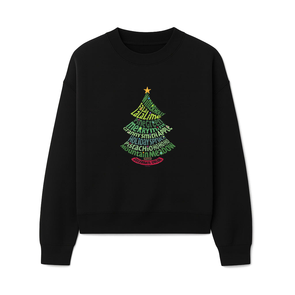 Crayola Christmas Celebrate Color Green Shades Tree Vintage Sweatshirts 06-10-2025