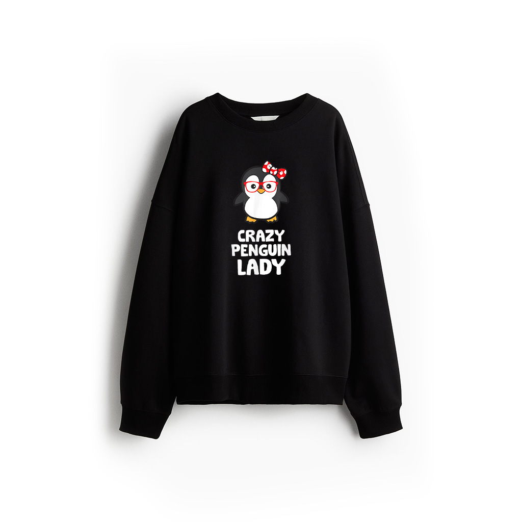 Crazy Penguin Lady Women Girls Penguin Sweatshirt