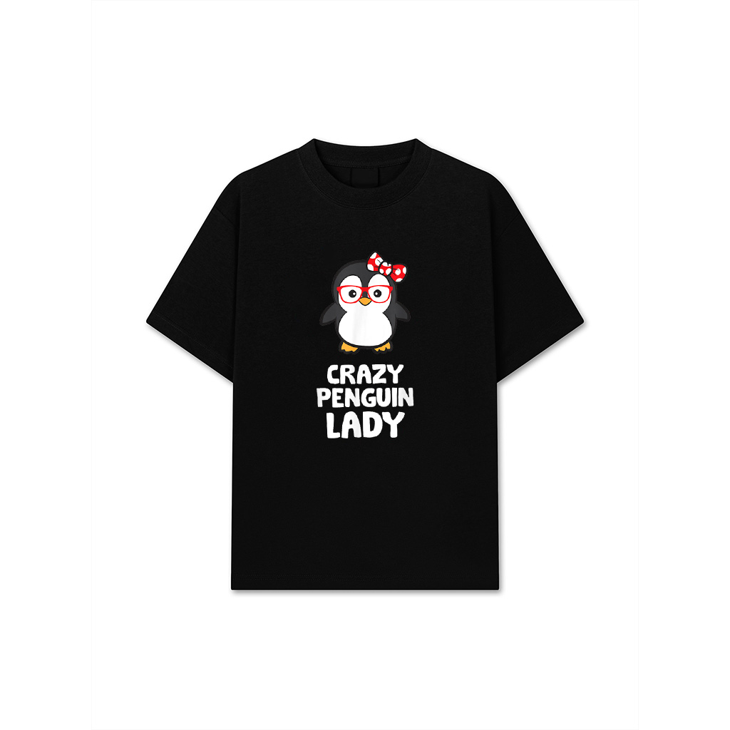 Crazy Penguin Lady Women Girls Penguin T-Shirt