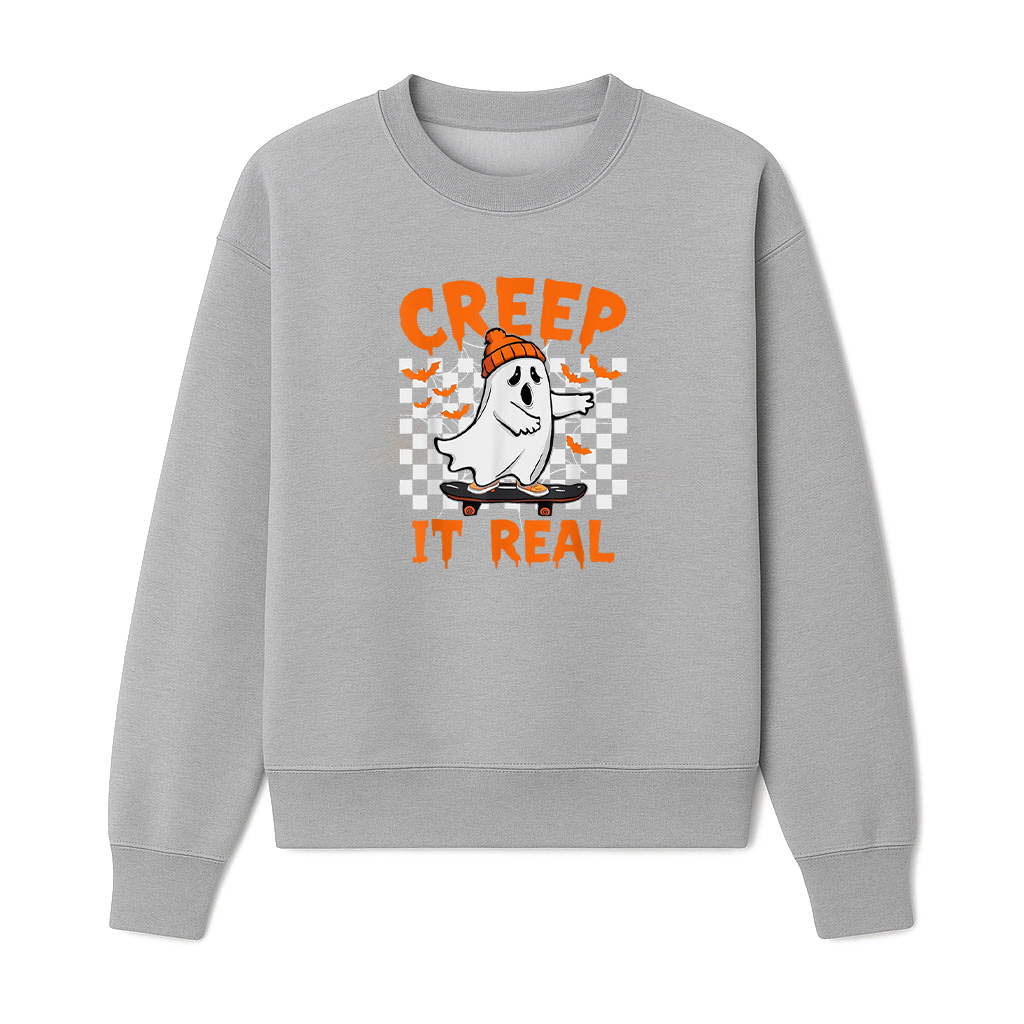 Creep It Real Ghost Boy Fall Season Vintage Retro Halloween Sweatshirts 06-10-2025