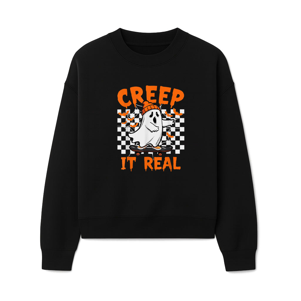 Creep It Real Ghost Boy Fall Season Vintage Retro Halloween Sweatshirts 06-10-2025