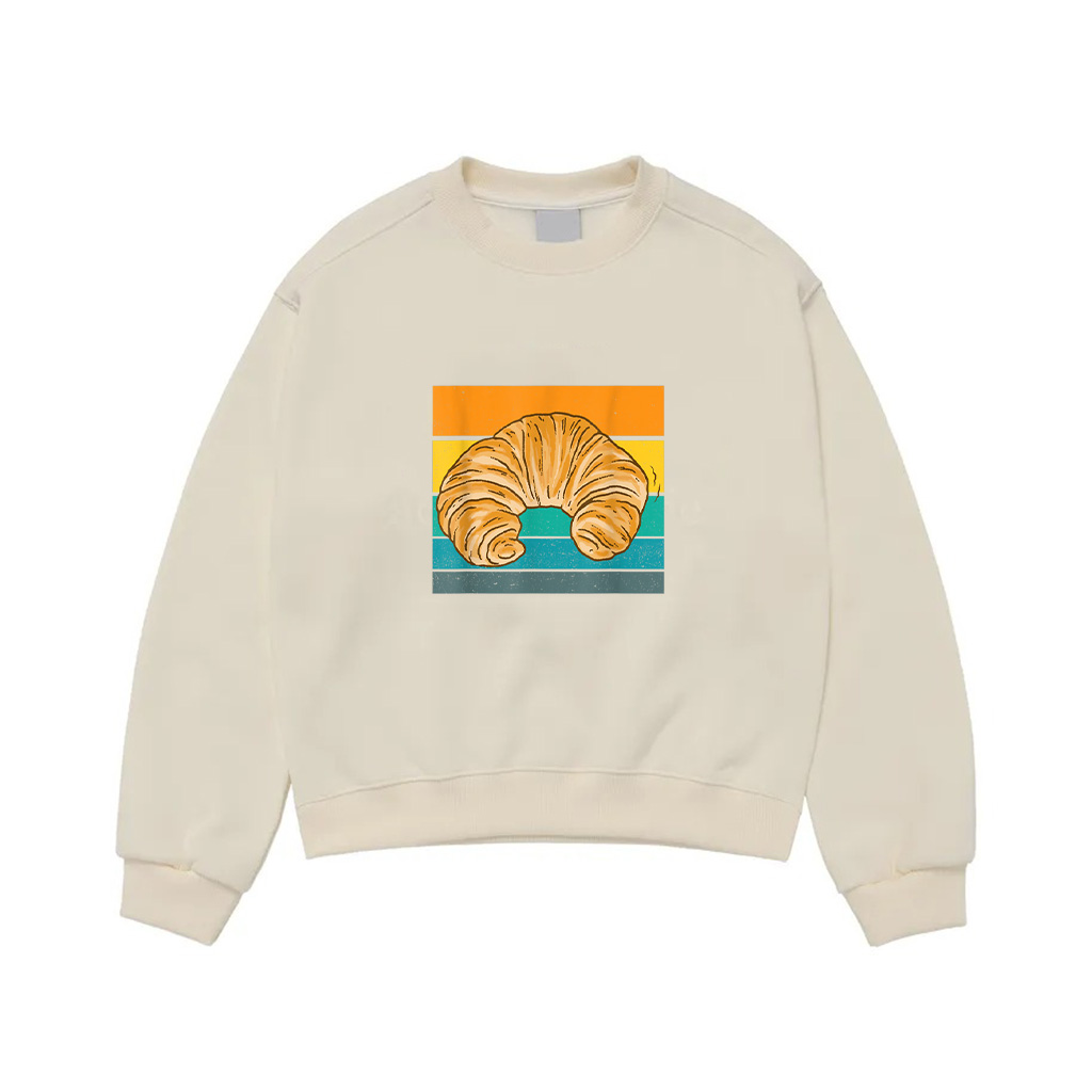 Croissant Lover Bread Retro Breakfast Baker Croissant Sweatshirt