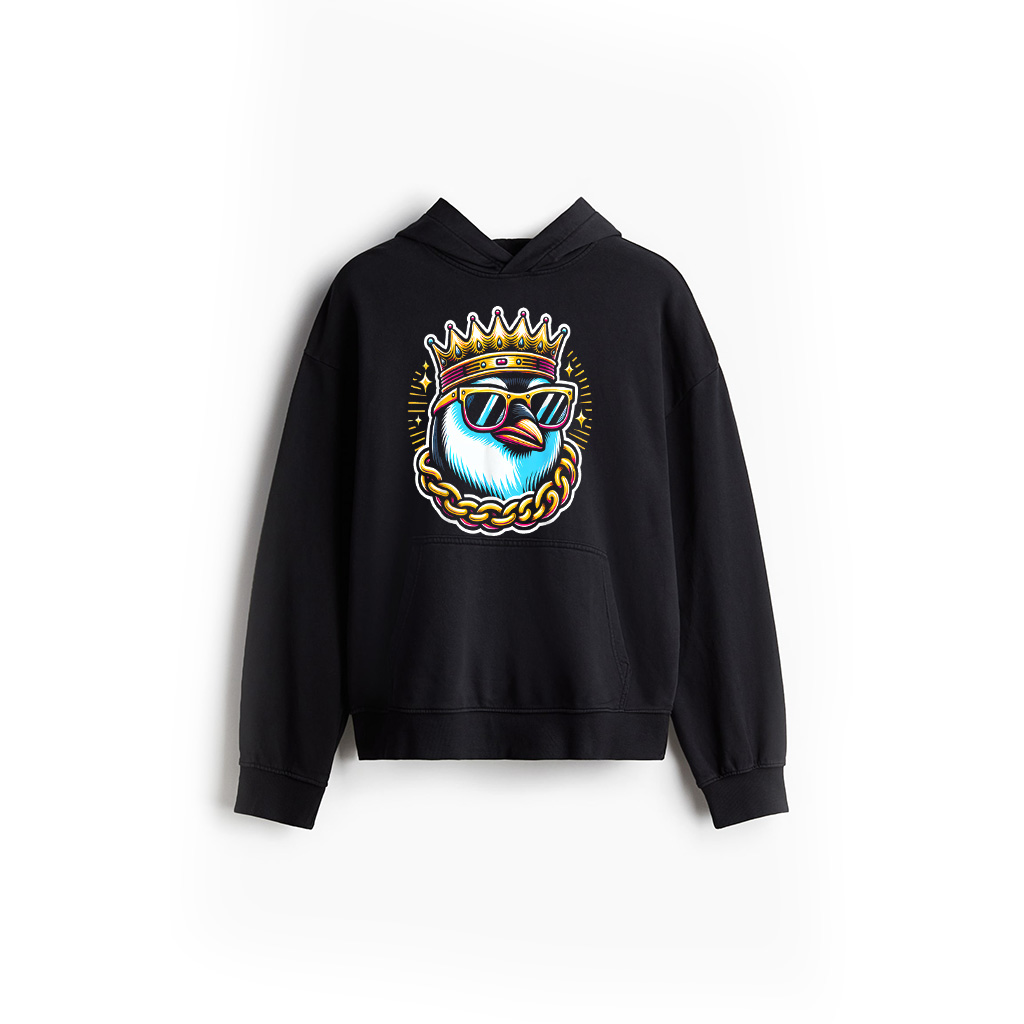 Crowned Penguin Funny Emperor Penguin Gangsta Hoodie