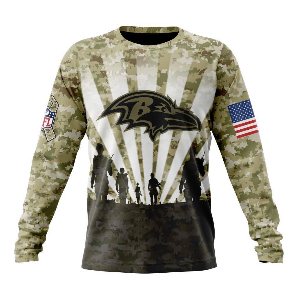 Custom NFL Baltimore Ravens Salute To Service   Honor Veterans And Their Families Unisex Sweatshirt SWS003