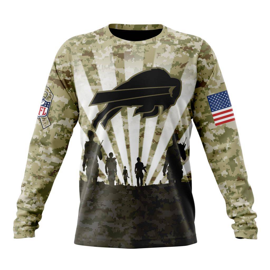 Custom NFL Buffalo Bills Salute To Service   Honor Veterans And Their Families Unisex Sweatshirt SWS004