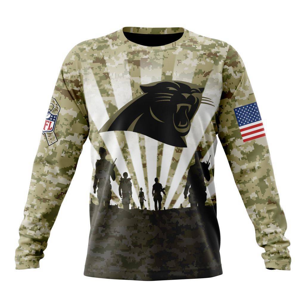 Custom NFL Carolina Panthers Salute To Service   Honor Veterans And Their Families Unisex Sweatshirt SWS005