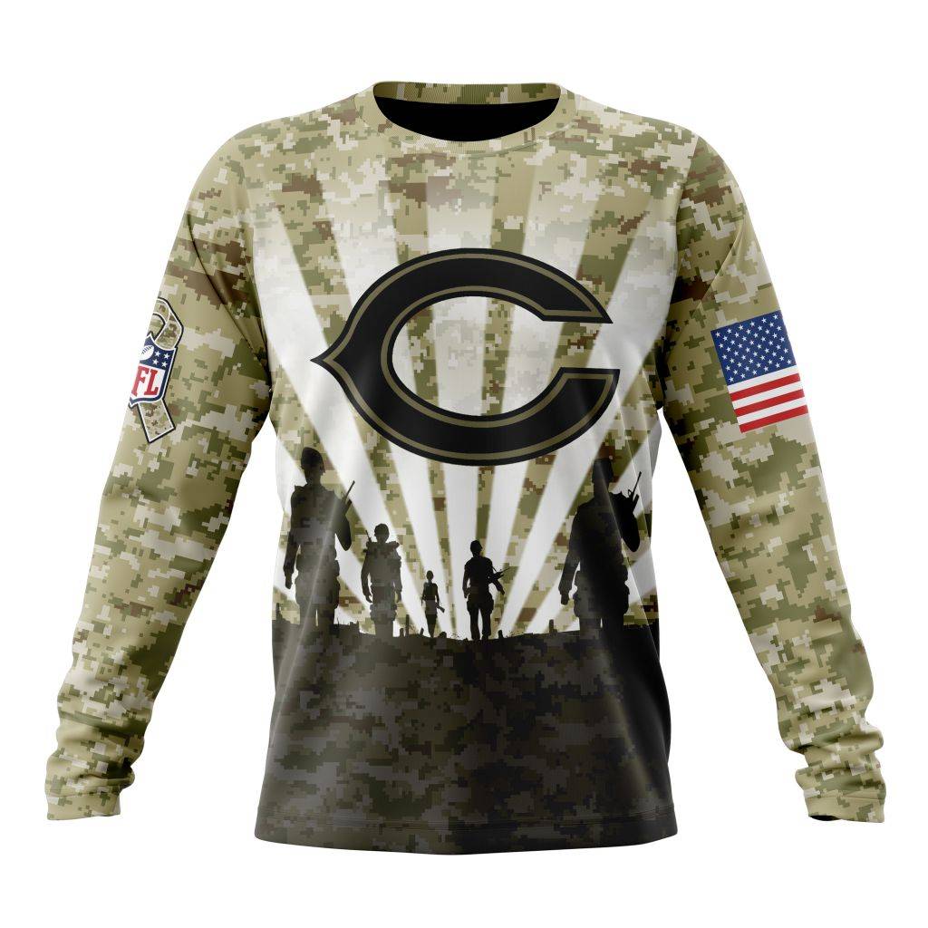 Custom NFL Chicago Bears Salute To Service   Honor Veterans And Their Families Unisex Sweatshirt SWS006
