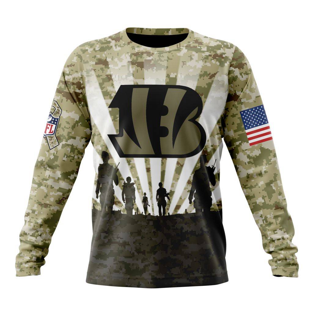 Custom NFL Cincinnati Bengals Salute To Service   Honor Veterans And Their Families Unisex Sweatshirt SWS007