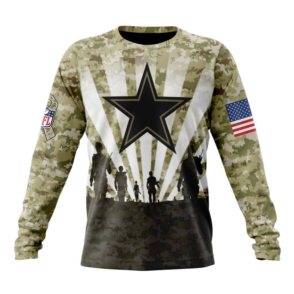 Custom NFL Dallas Cowboys Salute To Service   Honor Veterans And Their Families Unisex Sweatshirt SWS009