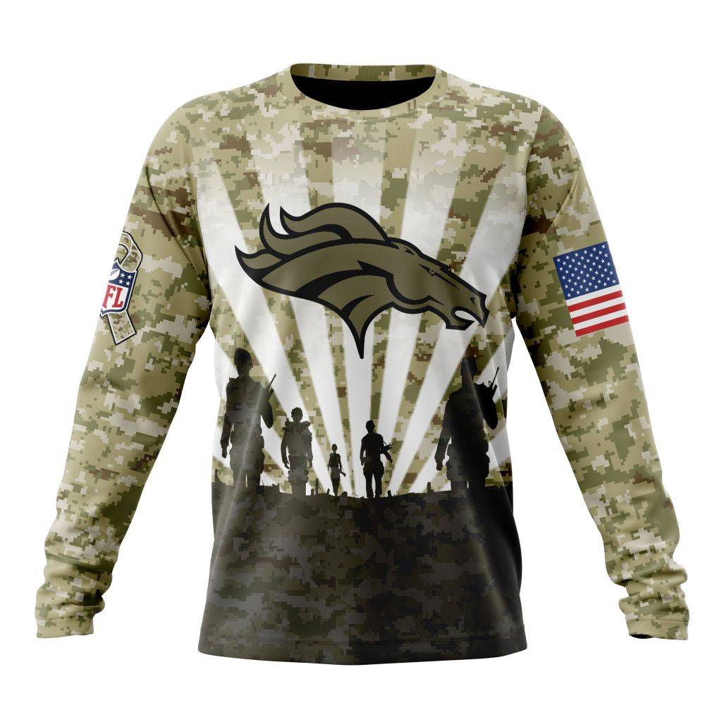 Custom NFL Denver Broncos Salute To Service   Honor Veterans And Their Families Unisex Sweatshirt SWS010