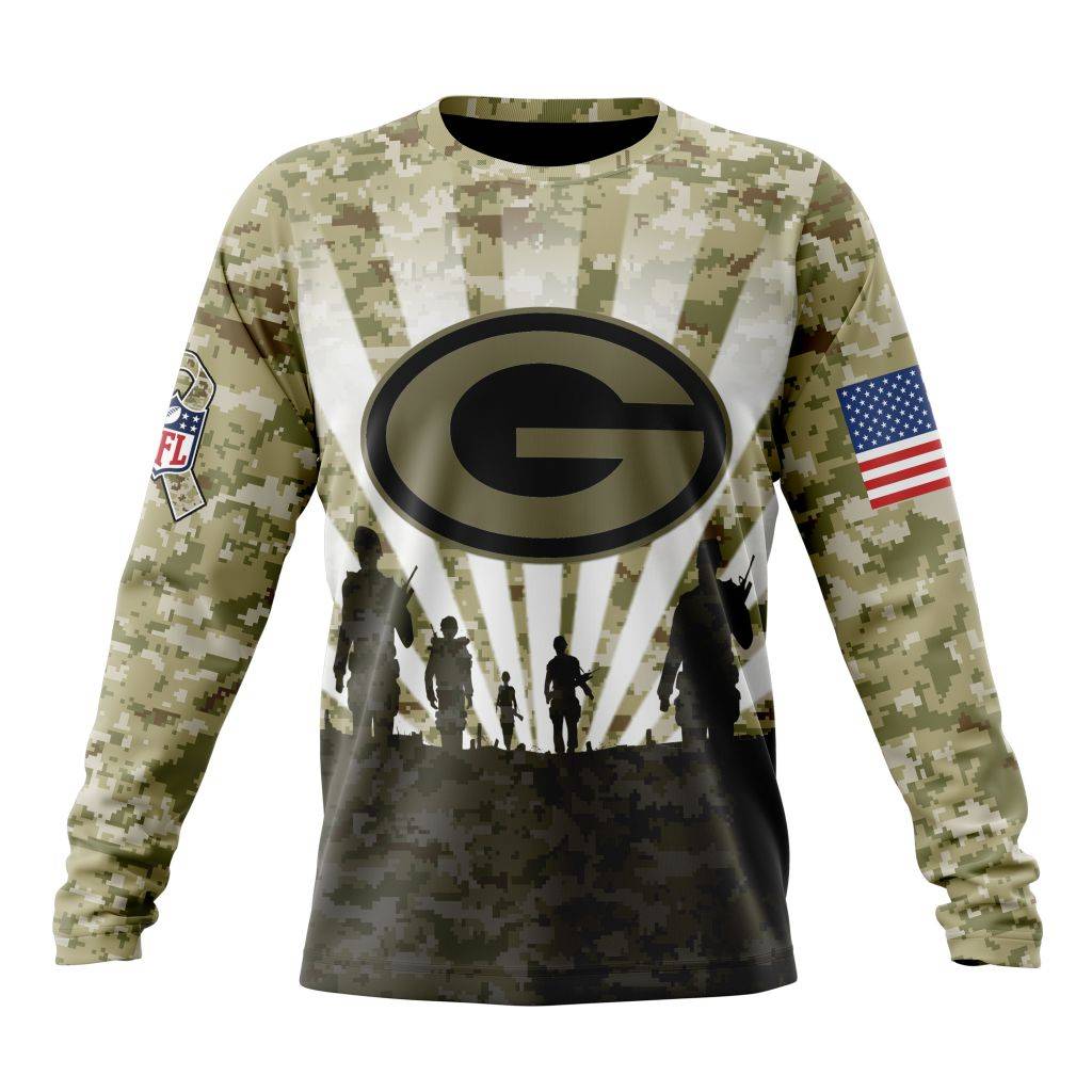 Custom NFL Green Bay Packers Salute To Service   Honor Veterans And Their Families Unisex Sweatshirt SWS012